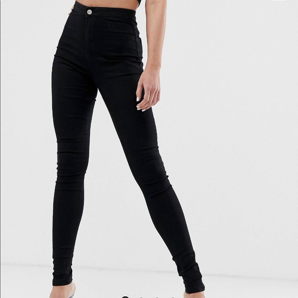 Misguided High Waisted Black Jeans